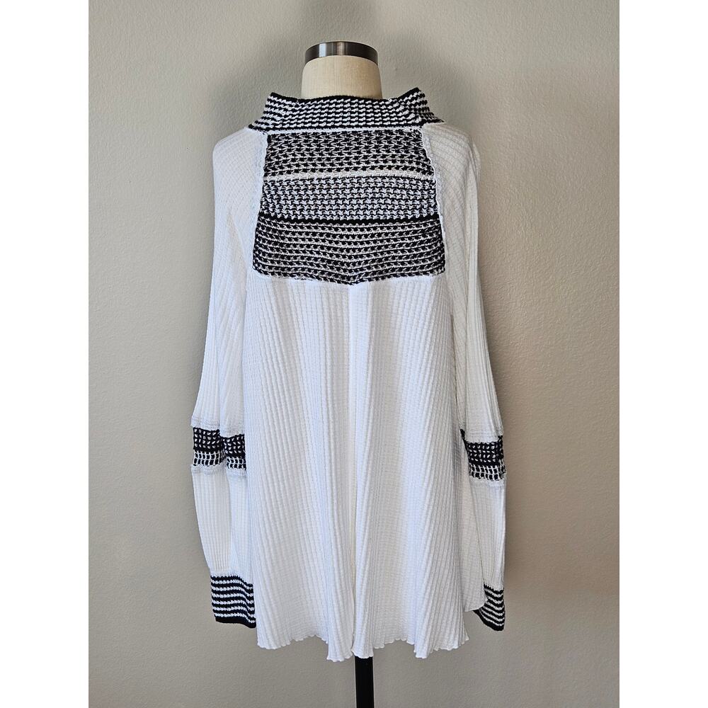 Free People Snow Day Open Knit Thermal Top, Size M - Picture 7 of 11